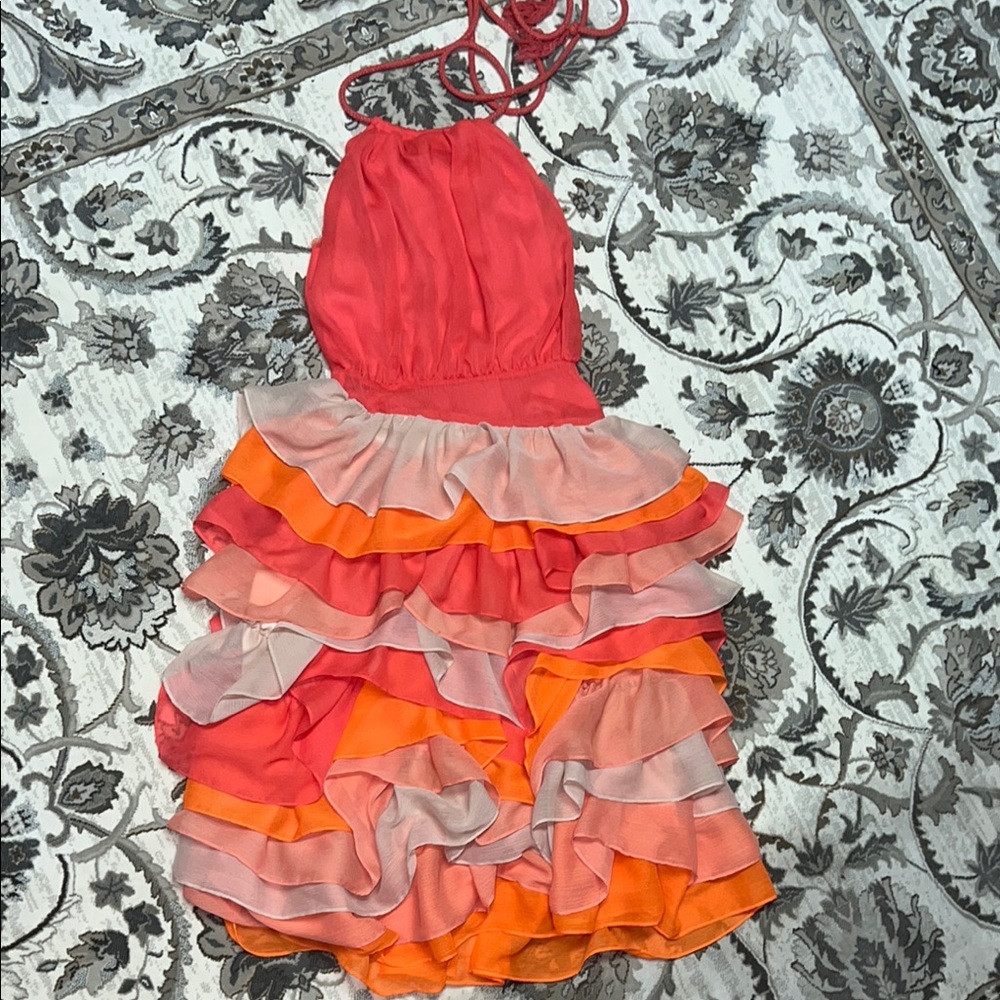 Chris Benz Coral Satin Dress